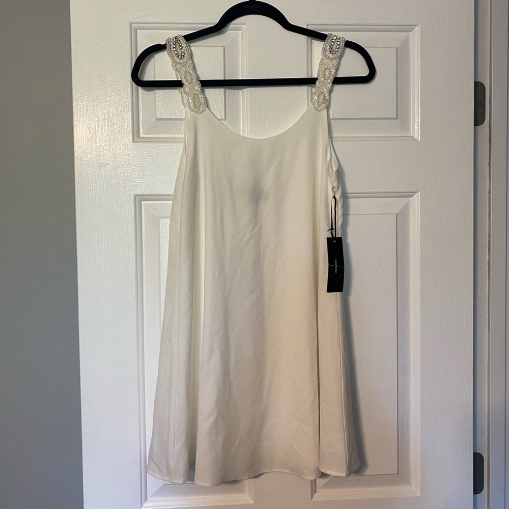 NWT lulus white embellished strapless small dress